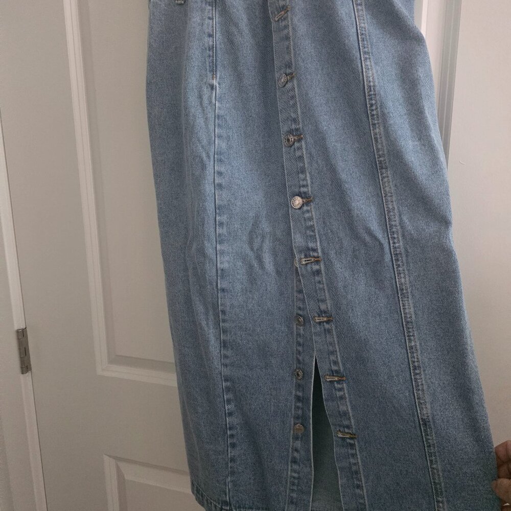 Denim button down skirt